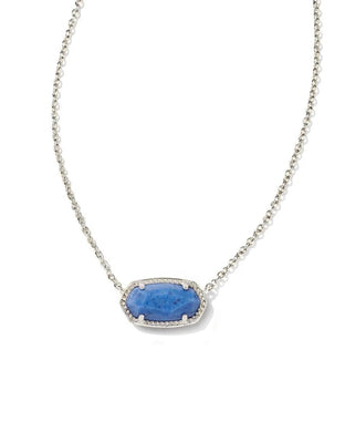 Elisa Silver Pendant Necklace in Blue Dumortierite