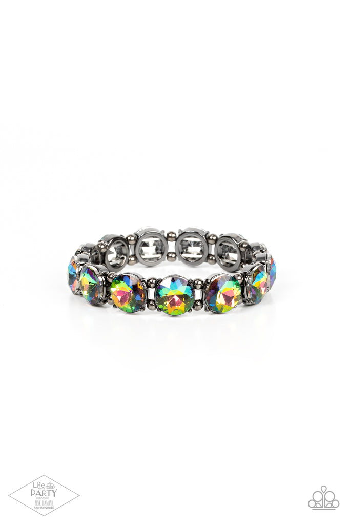 Chroma Color - Rainbow Iridescent Stretchy Bracelet - Paparazzi Accessories