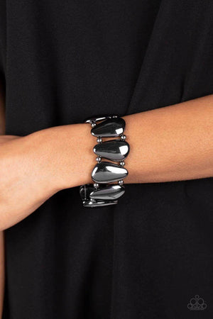 Classy Cave - Black Gunmetal Bracelet-Paparazzi - The Sassy Sparkle