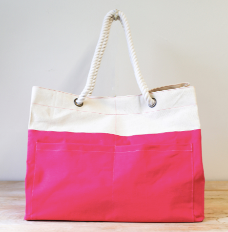 pink beach tote