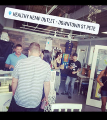 Busy CBD store teaching about CBD for Anxiety, pain and sleep at home self care ise