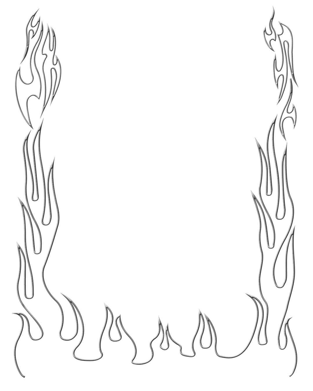 black and white fire border clip art