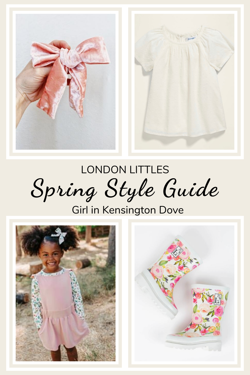 children spring style guide pink pinafore and floral rain boots london littles