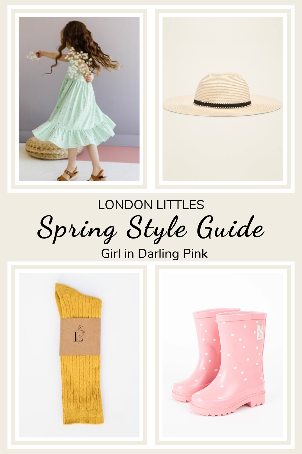 Spring Style Guide girl outfit with dress and rainboots