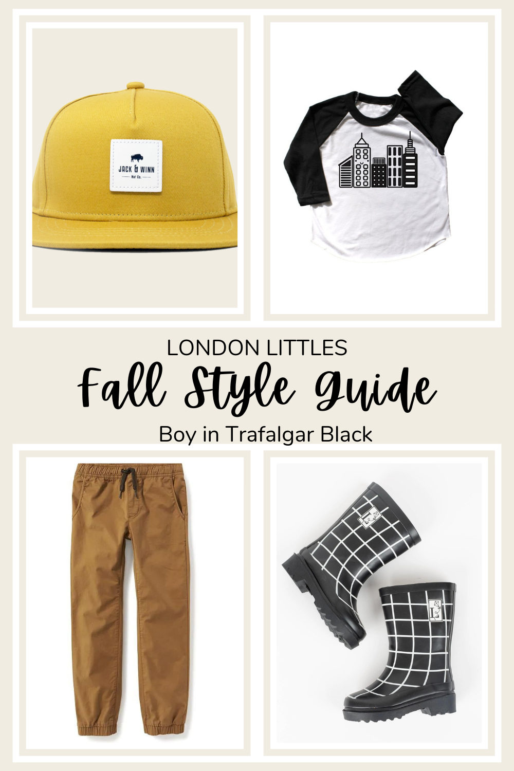 fall style guide boy black and white rain boots