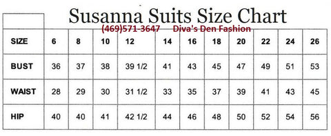 Susanna Size Chart