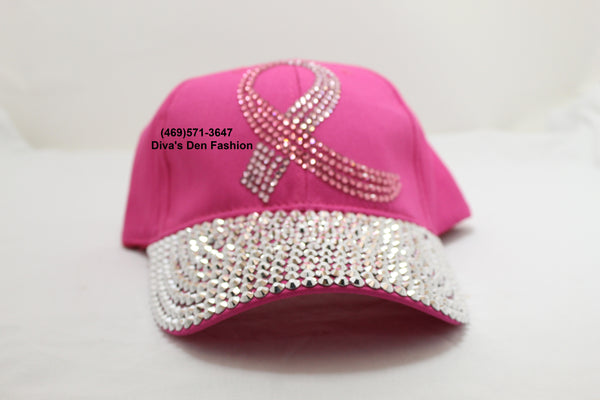 Breast Cancer Awareness Bling Bling Hat – Diva's Den Fashion