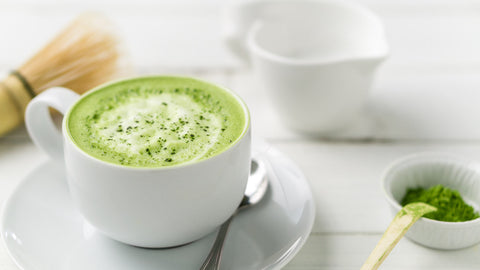 Vanilla Matcha Tea Latte with Honey 