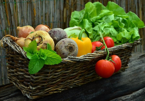 mixed vegetables in a basket