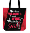 Weights and Wine Girl Tote Bag