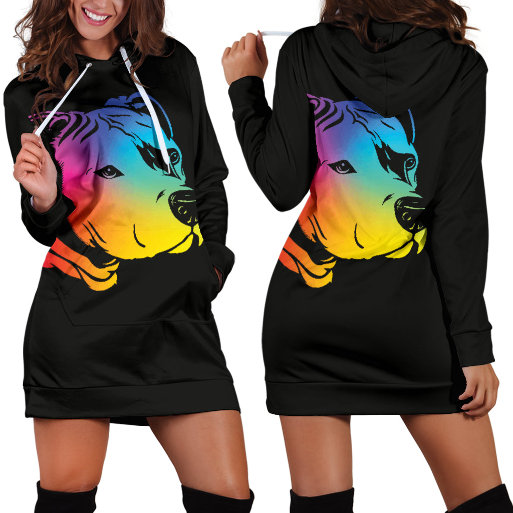 rainbow hoodie dress