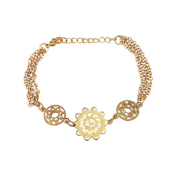 Buy Om Jewells Combo Of Two Rose Gold Plated Flower Delicate Bracelets For  Girls And Women CO1000049 at Amazon.in