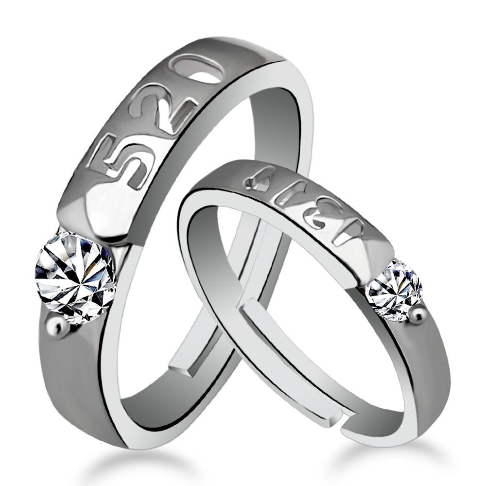 Zevrr 92.5 Sterling Silver Couple Ring, Adjustable at Rs 700/piece in New  Delhi