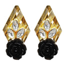 Kriaa Resin Stone Gold Plated Floral Dangler Earring