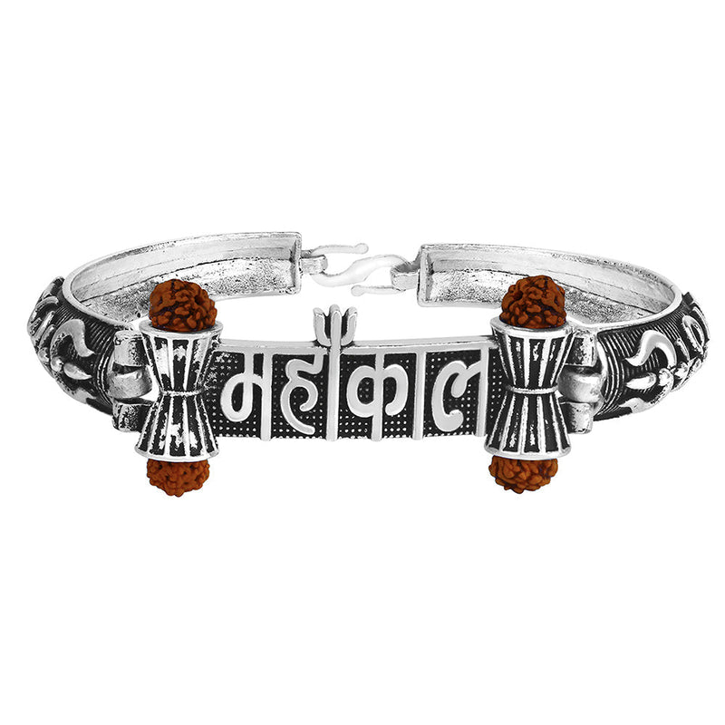 mahakal silver plated rudraksha bracelet