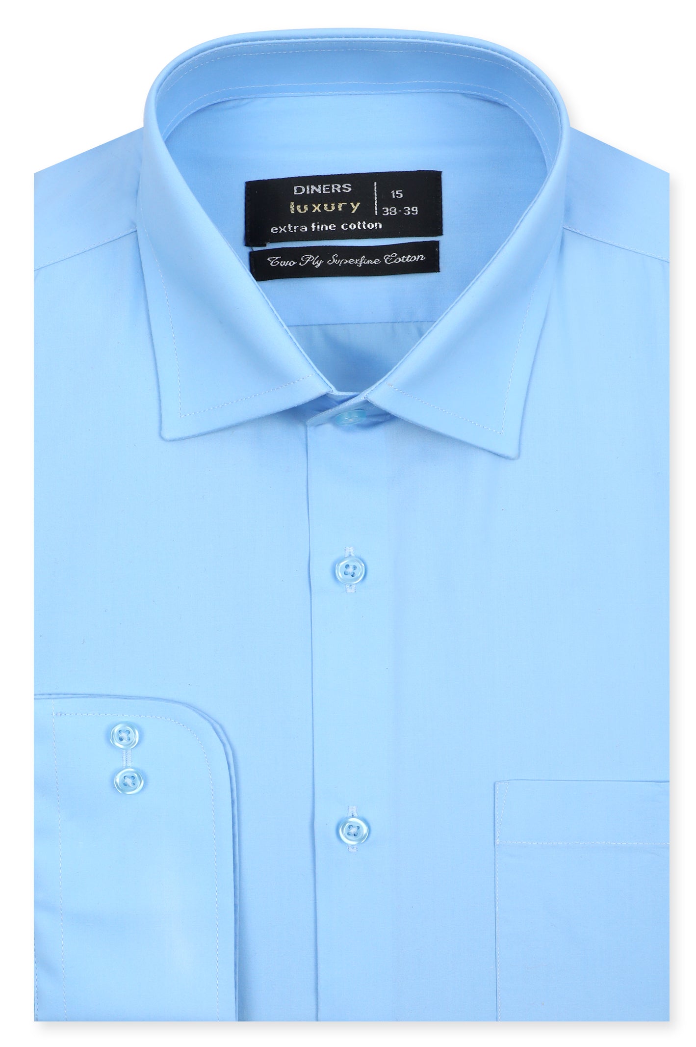 Blue Plain Formal Men Shirt | Diners