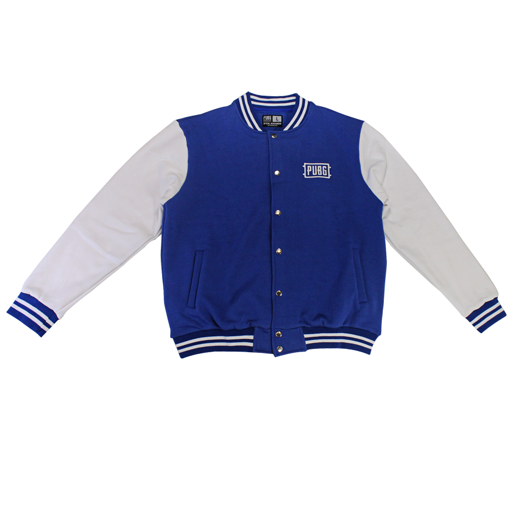 Blue white varsity jacket – Merchandise.Game