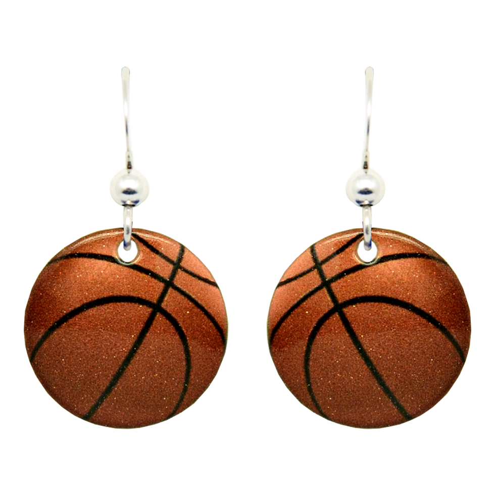 Basketball Earrings, Sterling Silver Earwires, Item# 1193 – d'ears store