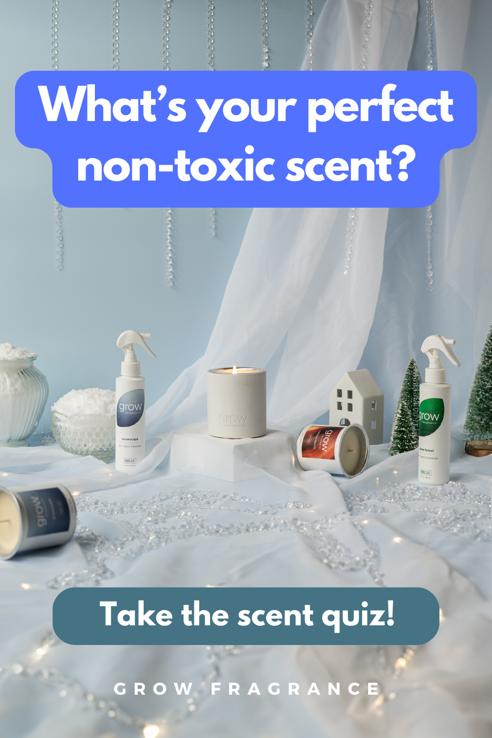 Explore Non-Toxic Winter Candles: Find Your Signature Fragrance among Holiday Hearth, Snowscape, and Palo Santo Pine – Take Our Quiz for Cozy Home Scent Ideas!"