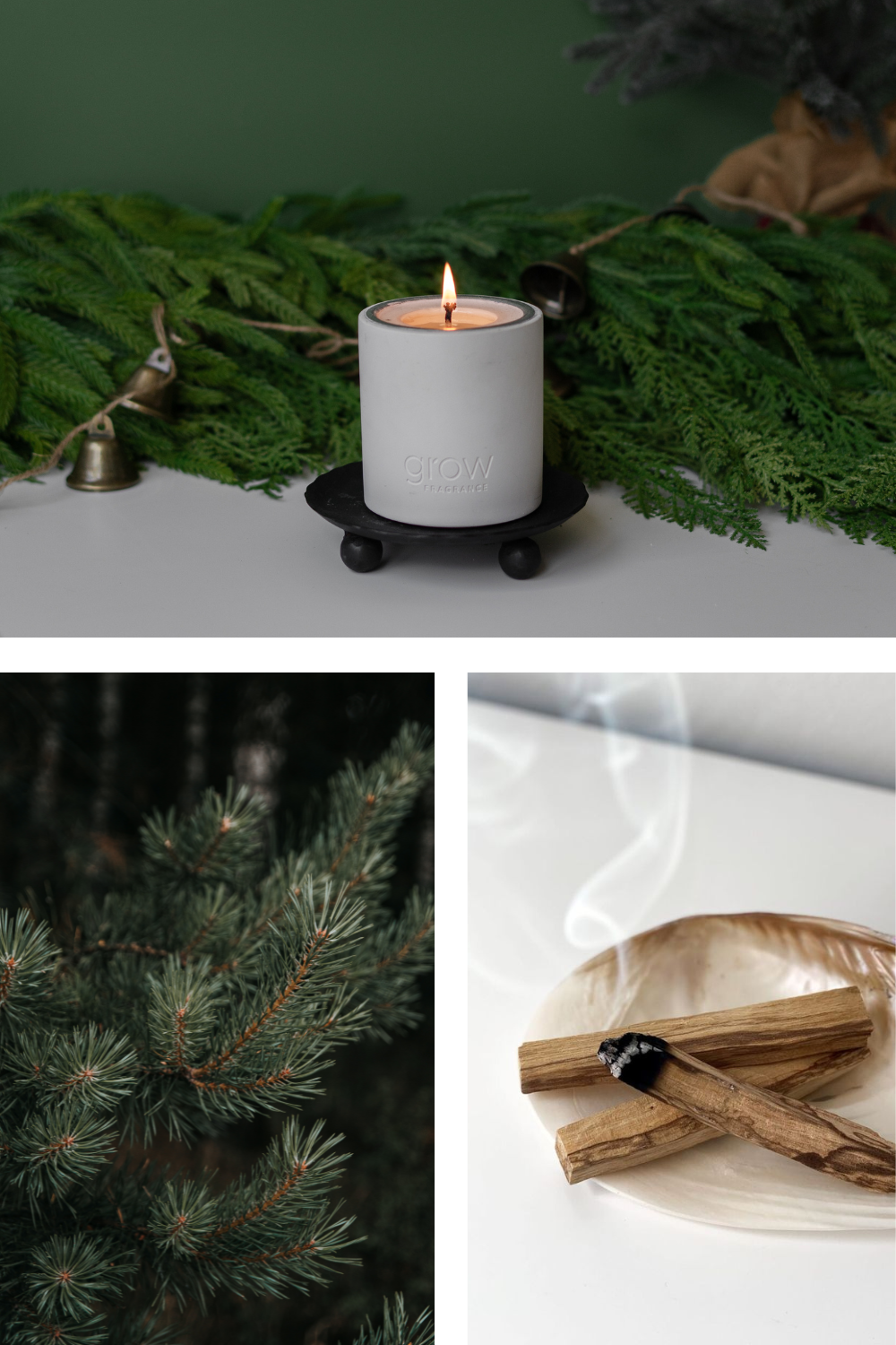 Non-Toxic Palo Santo Pine Candle: Discover the Tranquil Fragrance of Palo Santo and Crisp Pine Needles - Perfect for Cozy Winter Evenings by the Fireplace