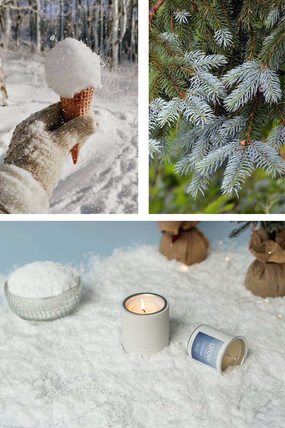 Winter Mint, Fresh Fallen Snow, and Vanilla Candle: Experience the Essence of Snowscape in a Cozy Evening Setting