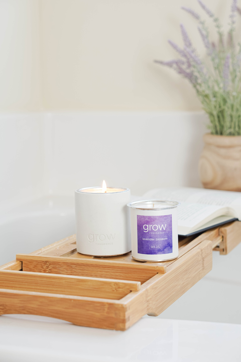 Transform Your Bathroom into a Winter Oasis on a Budget: Lavender Blossom Non-Toxic Candle, Safe for Families, Infused with Lavender, Peony, and Citrus Notes