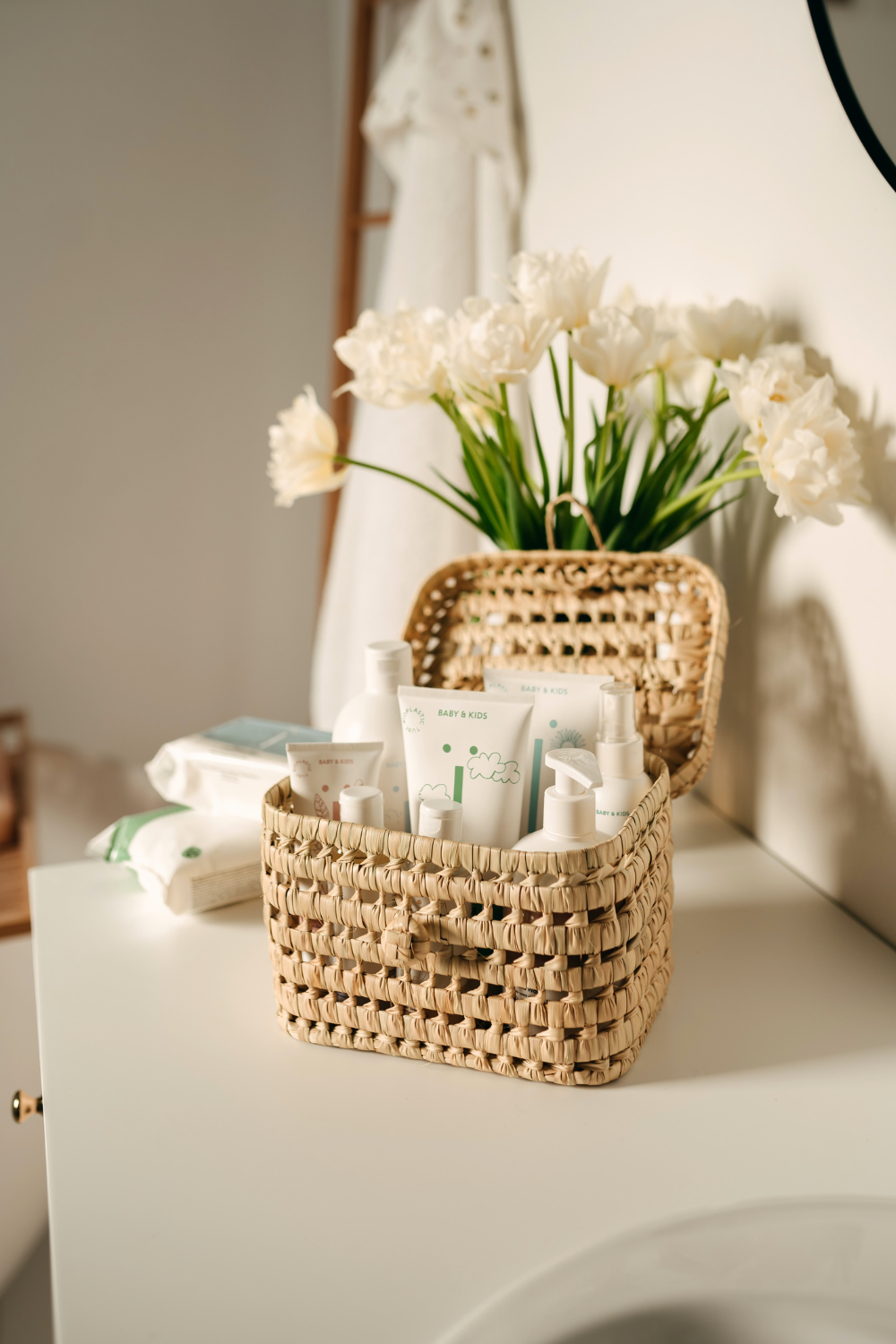 Bathroom organization, affordable bins, winter spa, non-toxic products, family safety, decluttering, bathroom ambiance, eco-conscious, spa-like space, budget-friendly solutions