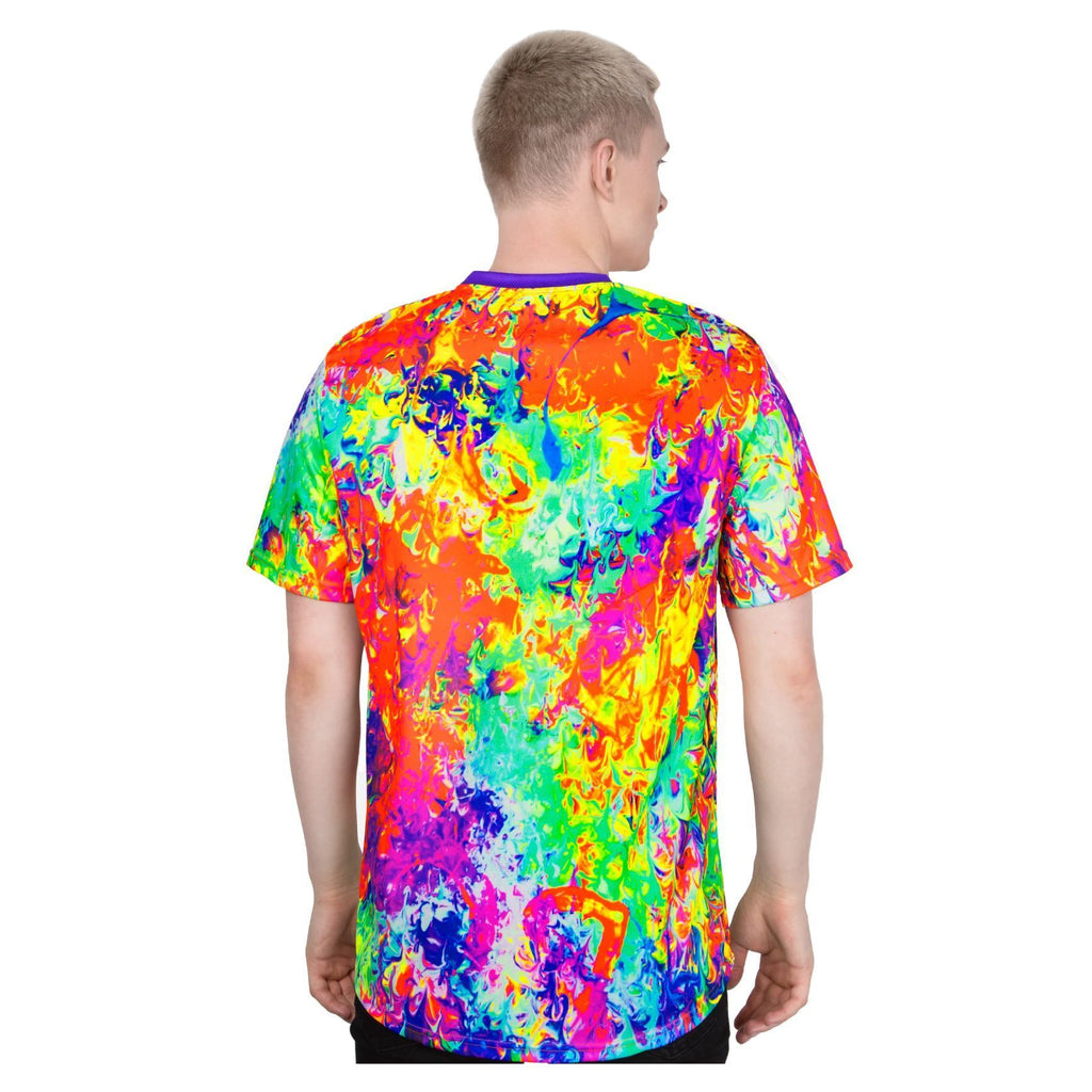 Neon Art Rave T-Shirt Glow in UV Fluorescent Moka Creation
