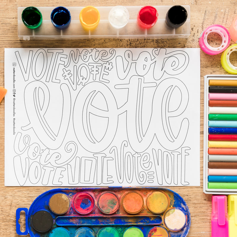 Why I Vote Coloring Pages - NatterDoodle