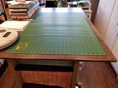 Cutting table at BecksFabrics