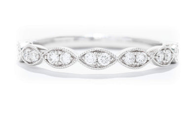 14K White Gold Ladies Diamond Stackable 