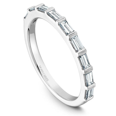 Noam Carver 18K Gold Stackable Ring - 9 Baguette Diamonds STA7-1S-D