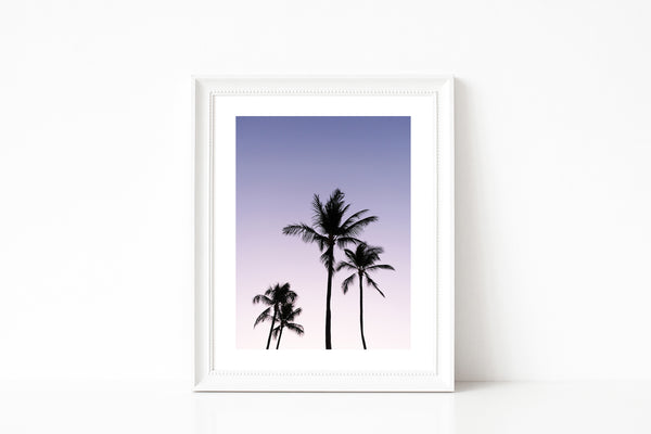 Beach Decor Coastal Art Palm Trees Hawaii Maui Beach Sunrise