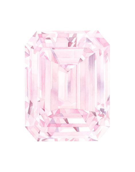 Pink Watercolor Painting Diamond