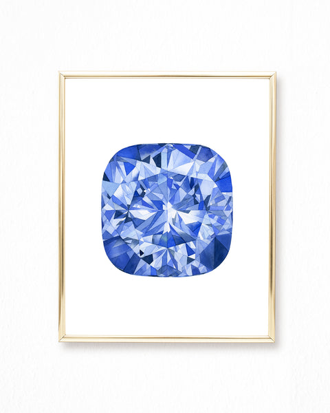 Watercolor Sapphire Painting