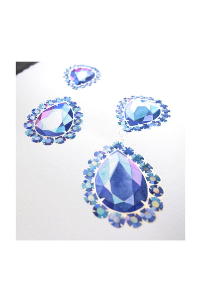 Watercolor Gemstone and Diamond Painting