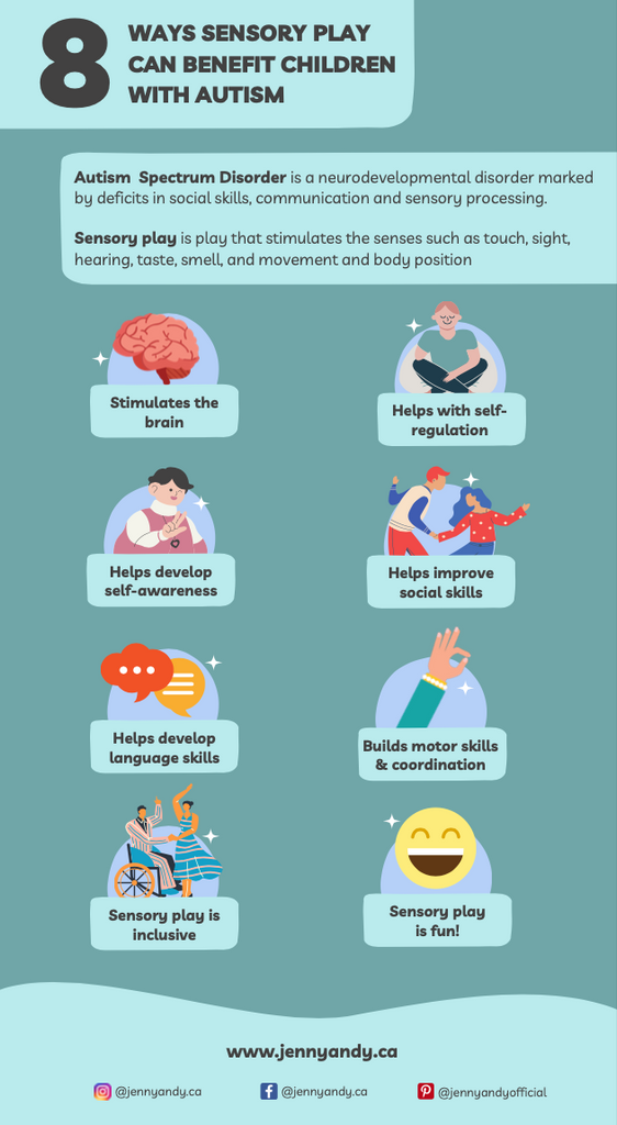 8 ways sensory play benefits children with autism infographic