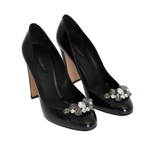 Bleack Leather Pumps Shoes - Black Heels - Designer Pumps - Designer Pumps Sale