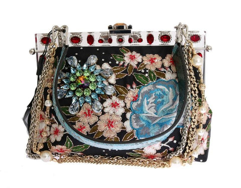 Dolce & Gabbana Multicolor VANDA Floral Embroidered Bag ON SALE