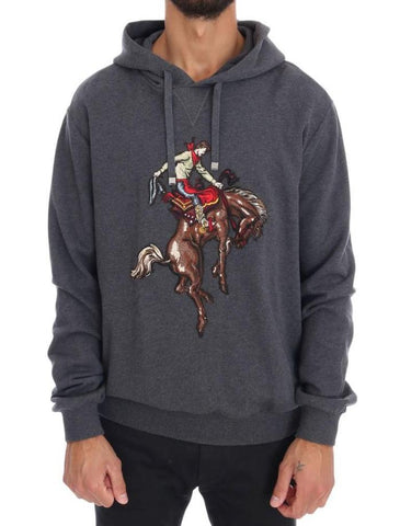 Dolce & Gabbana Gray SICILIAN WESTERN Hoodie Sweatshirt SALE