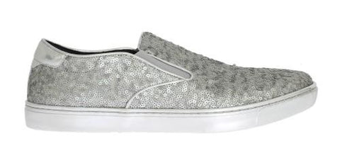 Fashion Shoes Dolce & Gabbana Silver Leather Sequined Designer Sneakers for Men High End Luxury Shoes High End Designer Shoes for Men Top Designer Brands Dolce & Gabbana Sneakers DOlce & Gabbana Shoes For Men