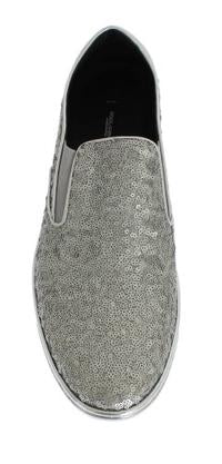 Dolce & Gabbana Silver Lamb Leather Sequined Designer Sneakers for Men High End Shoes High End Sneakers for Men Luxury Shoes for Men Luxury Sneakers Luxury Brands Dolce & Gabbana Designer Sneaker Designer Brand Sneakers for Men Top Designer Brands for Men
