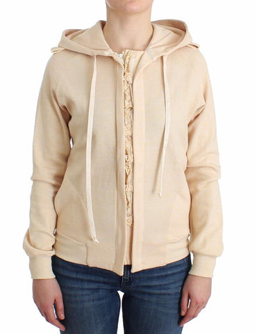 Ermanno Scervino Beige Lace Designer Hoodie On Sale