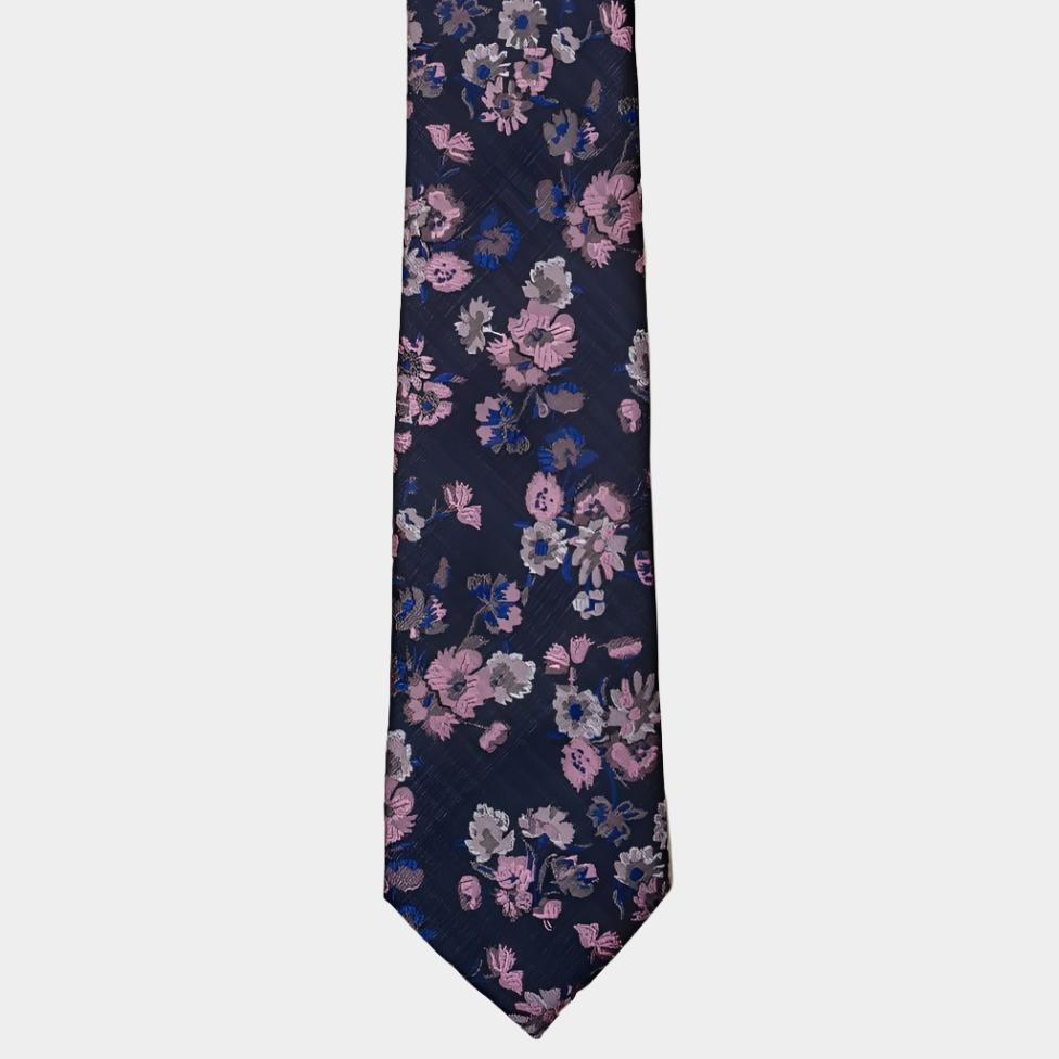 CAVANI PINK FLORAL NAVY TIE SET | MENZ SUITS – Menz Suits