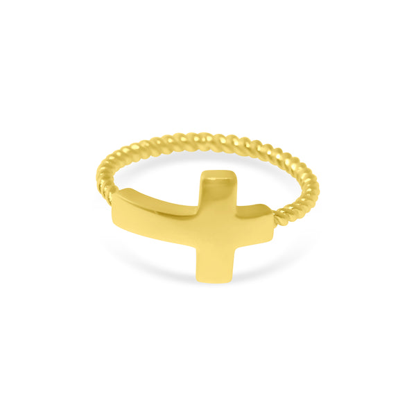 Stuller Accented Cross Rope Ring R43092:601:P 14KY - Rings, Atlanta West  Jewelry