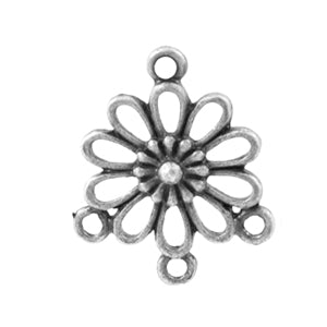 Antique Silver Connector 3 loops 19x23mm (10 pcs)