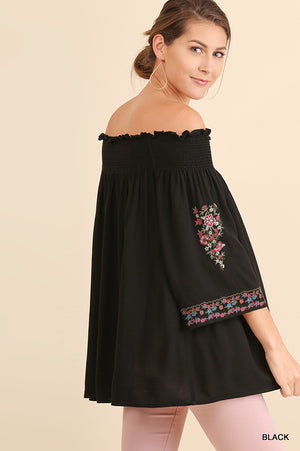 umgee black embroidered dress