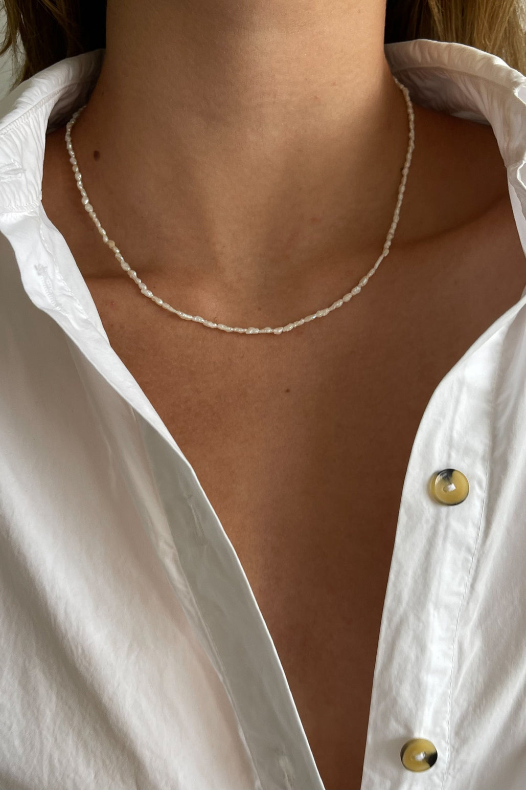 white rice pearl necklace