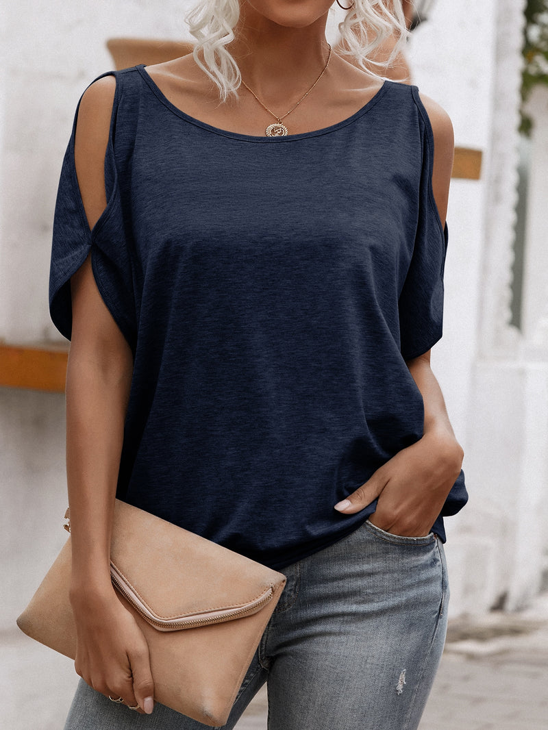 Cold Shoulder Tee with Tie Back | Pomona and Peach