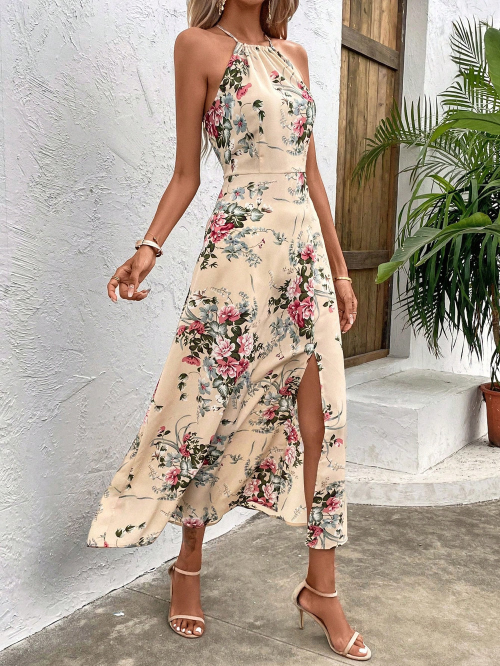 Floral Cami Dress with Split Thigh | Pomona and Peach